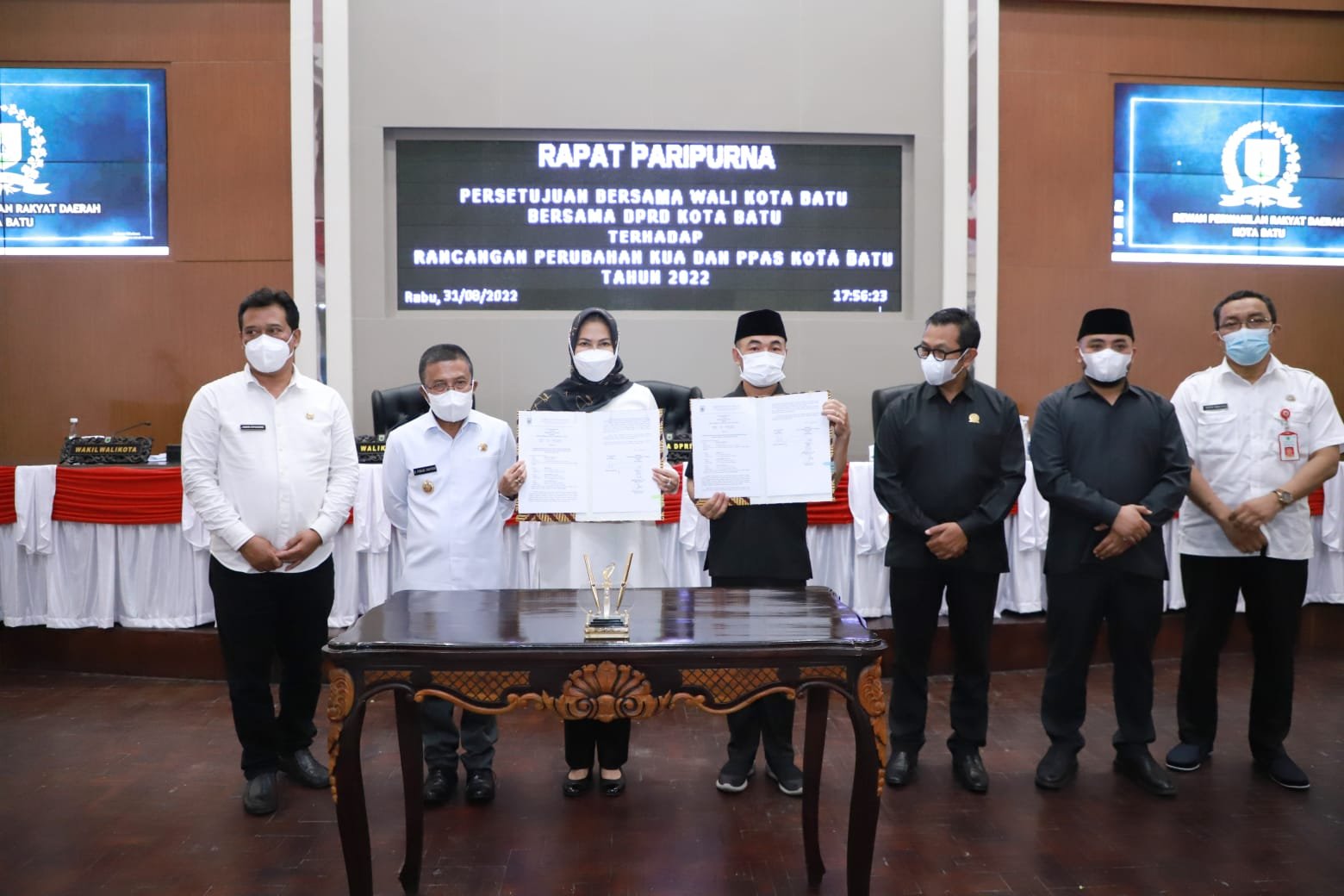 Persetujuan Bersama Wali Kota Batu dan DPRD Kota Batu terhadap Rancangan Perubahan KUA PPAS Kota Batu 2022