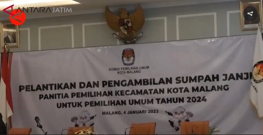 KPU Kota Malang Lantik 25 Anggota PPK Sebagai Persiapan Pemilu 2024