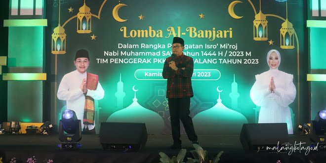 Wali Kota Malang Drs. H. Sutiaji memberi pengarahan saat Lomba Al-Banjari di Gedung Kartini
