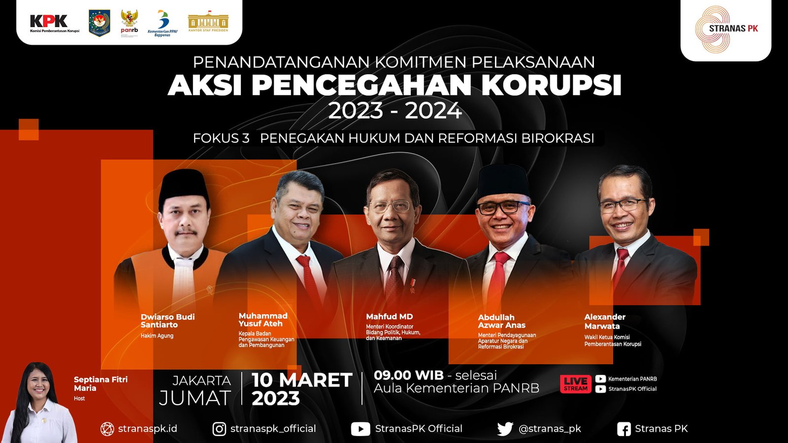 Galakkan Komitmen Cegah Korupsi Menteri PANRB Bersama Pimpinan Lembaga TimNas Stranas PK