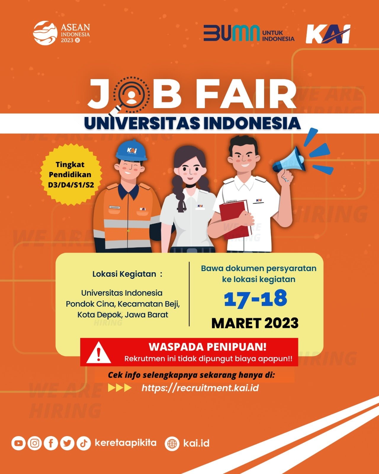 Jangan Kelewatan! KAI Buka Rekrutmen di Jobfair UI!