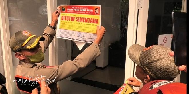 Satpol PP Segel Sementara Penginapan dan Hotel Di Kelurahan Lowokwaru