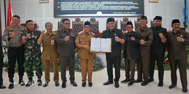 Rapat Paripurna Penyampaian Laporan Hasil Pembahasan Terhadap Laporan Keterangan Pertangungjawaban Wali Kota Malang Tahun Anggaran 2022