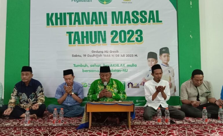 Kantor Pegadaian Cabang Gresik Gelar Khitanan Massal Gandeng Lazisnu dan LKNU Kab Gresik