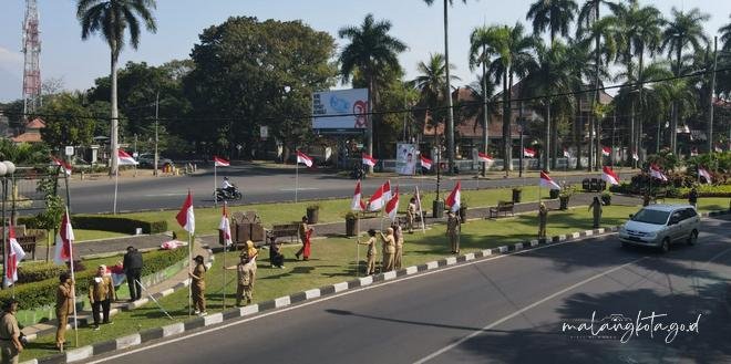 Lebih dari 300 Bendera Merah Putih Berkibar di Kawasan Ijen Boulevard Malang Menyambut HUT ke-78 Kemerdekaan RI