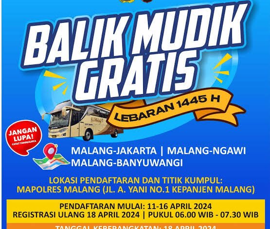 Polres Malang: Membuat Program “Balik Mudik Gratis” 2024