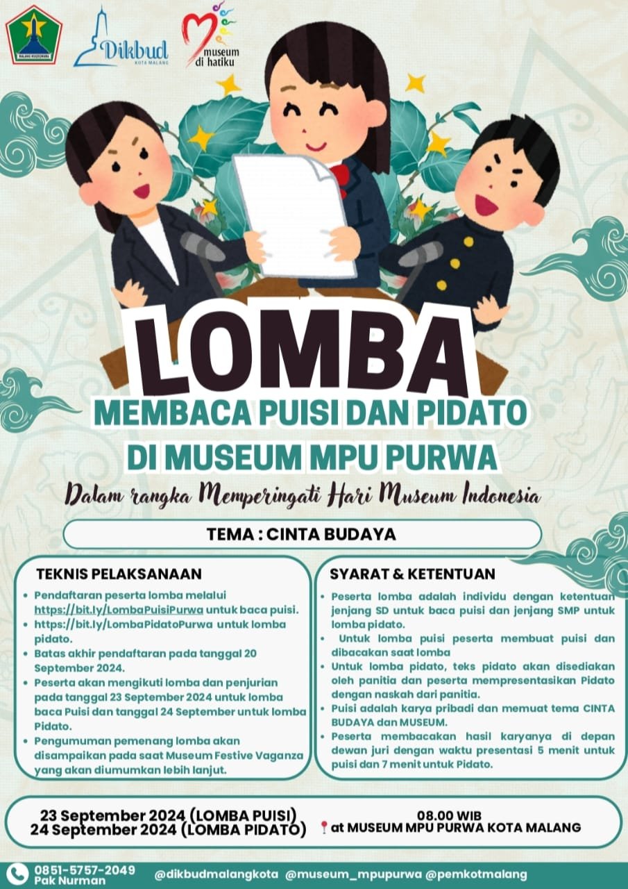 Lomba Membaca Puisi dan Pidato di Museum Mpu Purwa : Mengangkat Tema Cinta Budaya