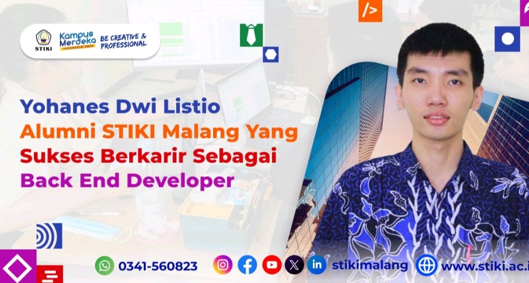 Yohanes Dwi Listio Alumni STIKI Malang yang Sukses Berkarir sebagai Back End Developer