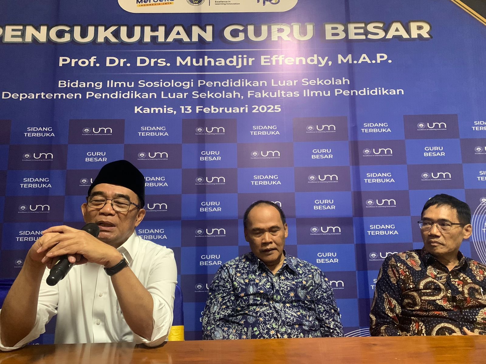 Prof. Muhadjir Effendy Dikukuhkan sebagai Guru Besar di UM: Dari Kebijakan Nasional ke Dedikasi Akademik