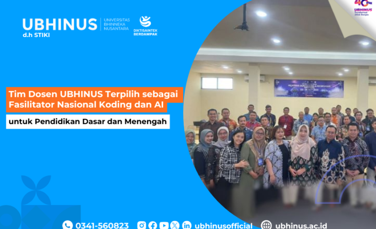 Tim Dosen UBHINUS Terpilih sebagai Fasilitator Nasional Koding dan AI untuk Pendidikan Dasar dan Menengah
