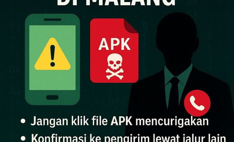 Serangan Siber Sasar Pejabat Malang, Diskominfo: Hati-Hati Klik File APK!