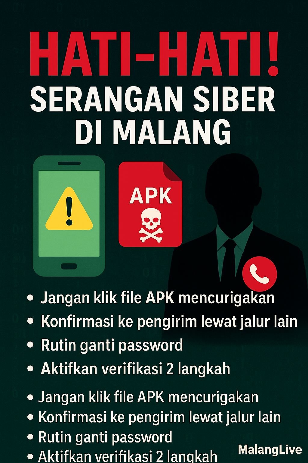 Serangan Siber Sasar Pejabat Malang, Diskominfo: Hati-Hati Klik File APK!