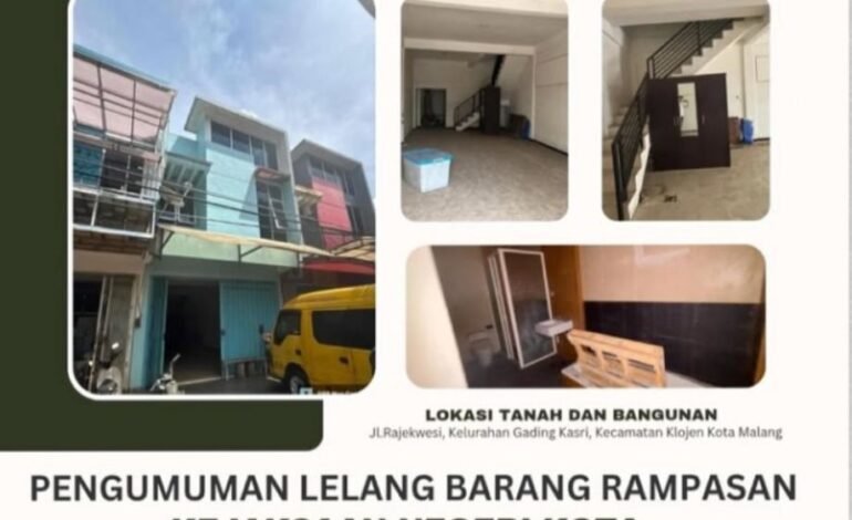 Ruko dan Tanah di Batu Dilelang Kejari Malang