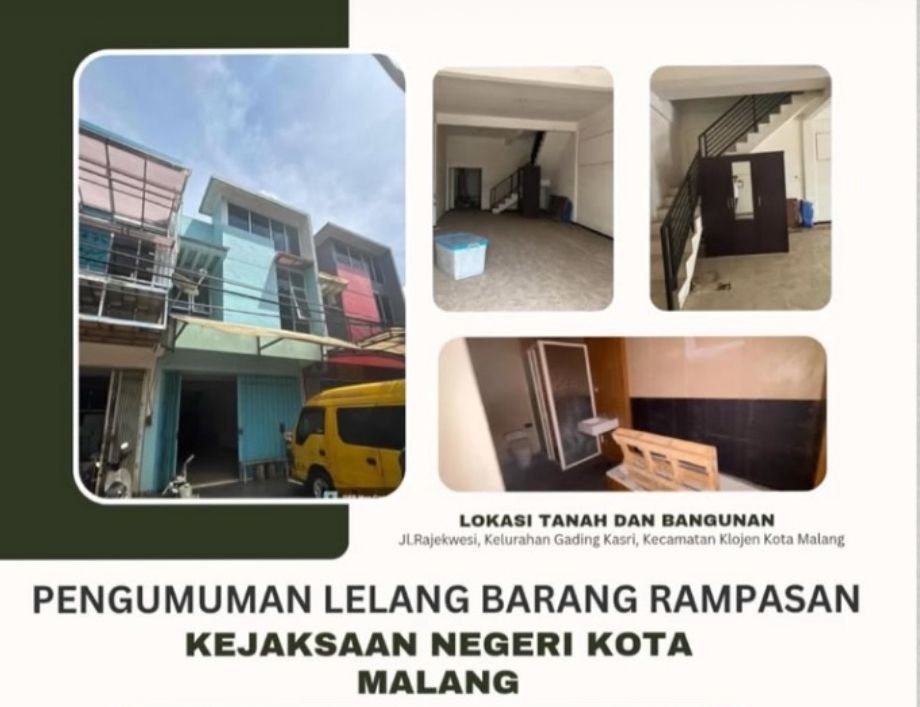 Ruko dan Tanah di Batu Dilelang Kejari Malang