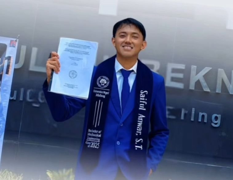 Mahasiswa UM Saiful Anwar Lulus Tanpa Skripsi, Prestasi Internasional Jadi Bukti Jalan Alternatif