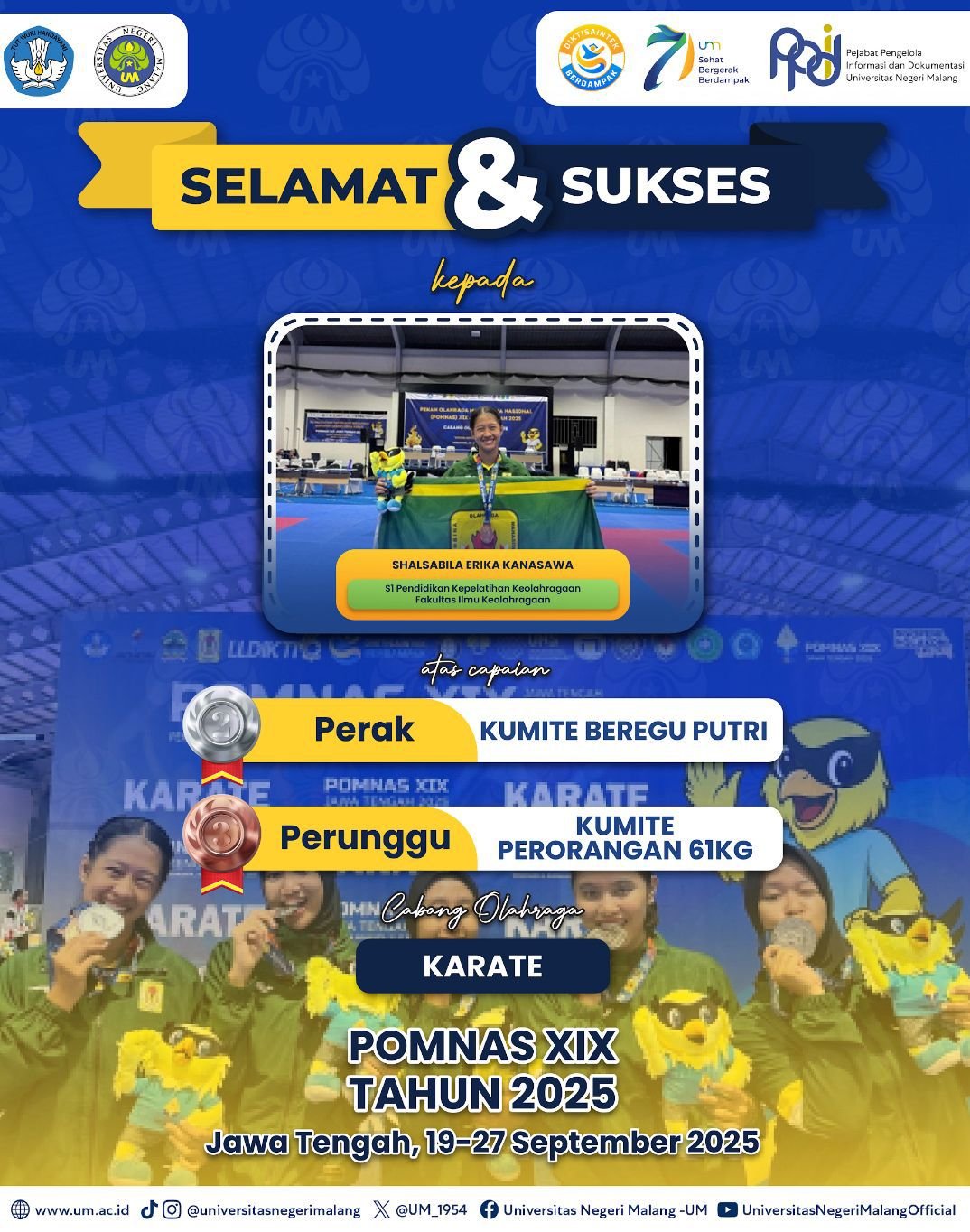 Mahasiswa UM Raih Medali di POMNAS XIX 2025