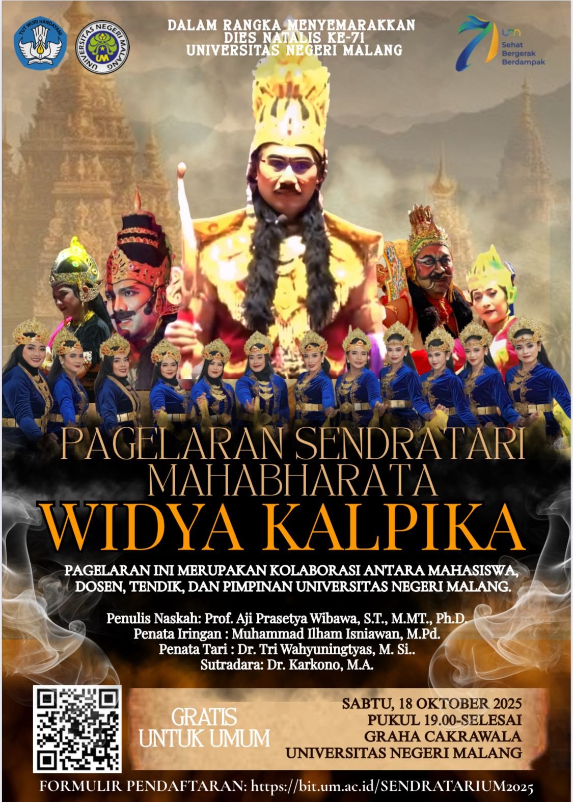 Mahakarya Dies Natalis UM ke-71: Sendratari “Widya Kalpika” Hidupkan Kembali Spirit Mahabharata di Graha Cakrawala