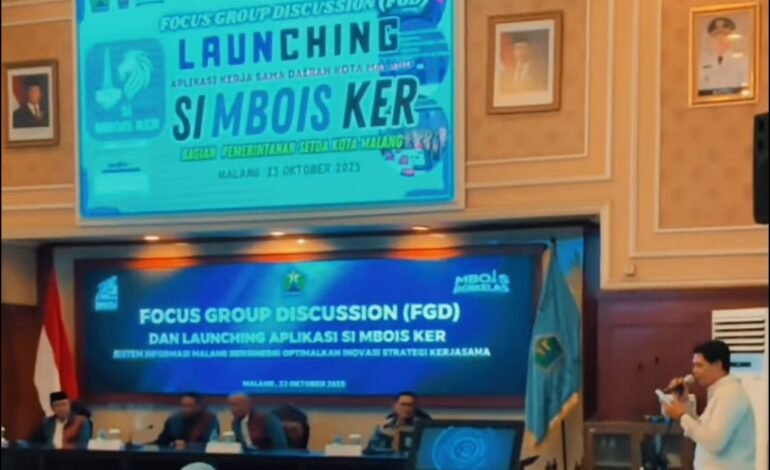 Wali Kota Malang Resmikan Aplikasi Si Mbois Ker, Kini Kerja Sama Bisa Dilacak Online