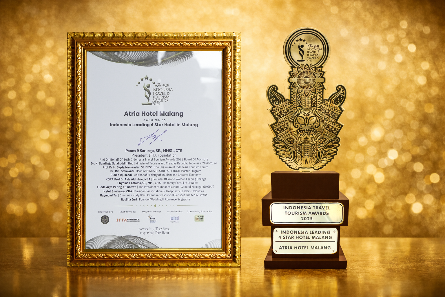 New Look Atria Hotel Malang Dinobatkan sebagai Indonesia Leading 4 Star Hotel Malang 2025