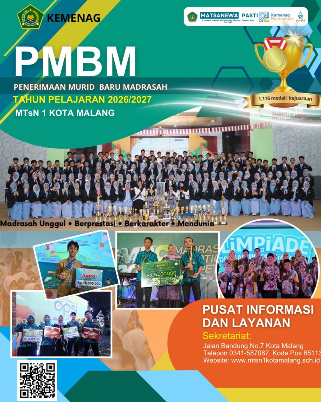 MTsN 1 Kota Malang Buka PMBM 2026/2027, Pendaftaran Dibuka 1–9 Februari