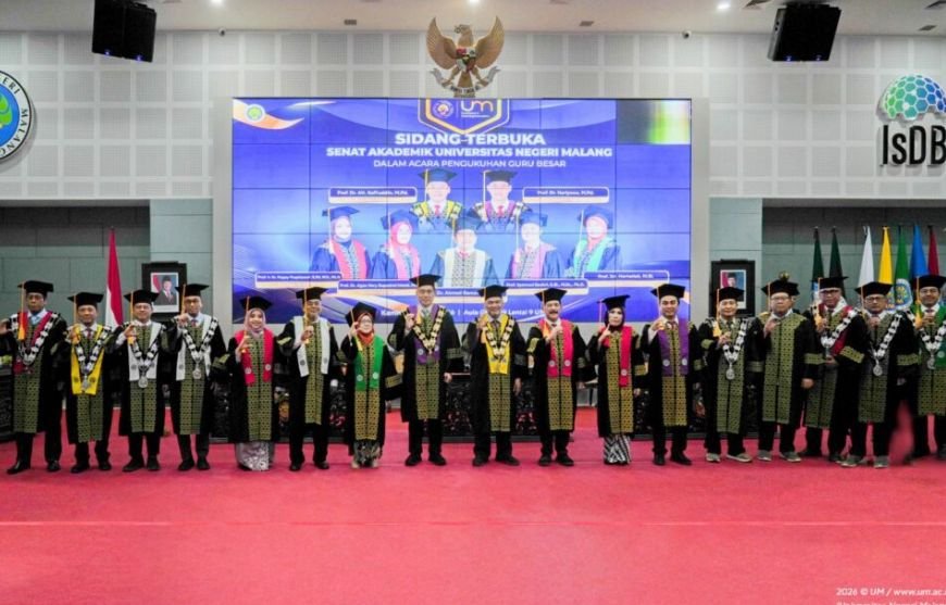 Universitas Negeri Malang Kukuhkan Lima Guru Besar dari Bidang Strategis