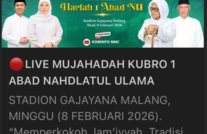 Harlah 1 Abad NU Disiarkan Live dari Stadion Gajayana, Bisa Ditonton via YouTube Kominfo MMC