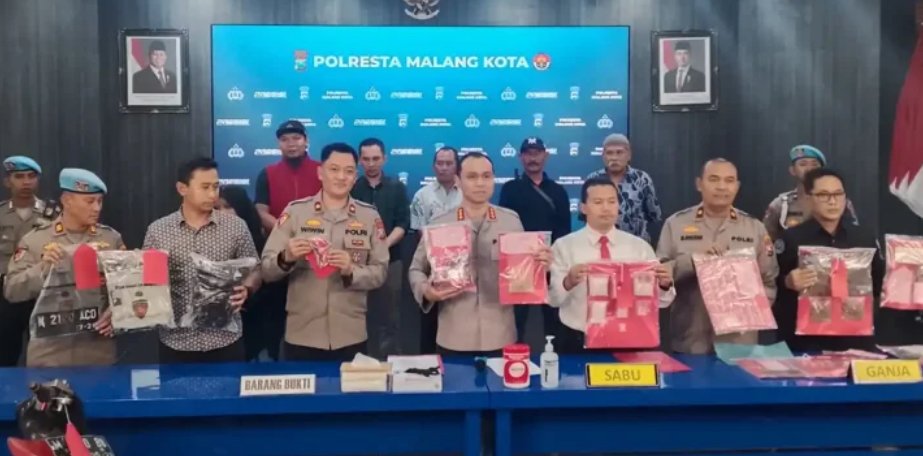 19 Kasus Narkoba Terungkap di Kota Malang, Polisi Sita 1,3 Kg Sabu