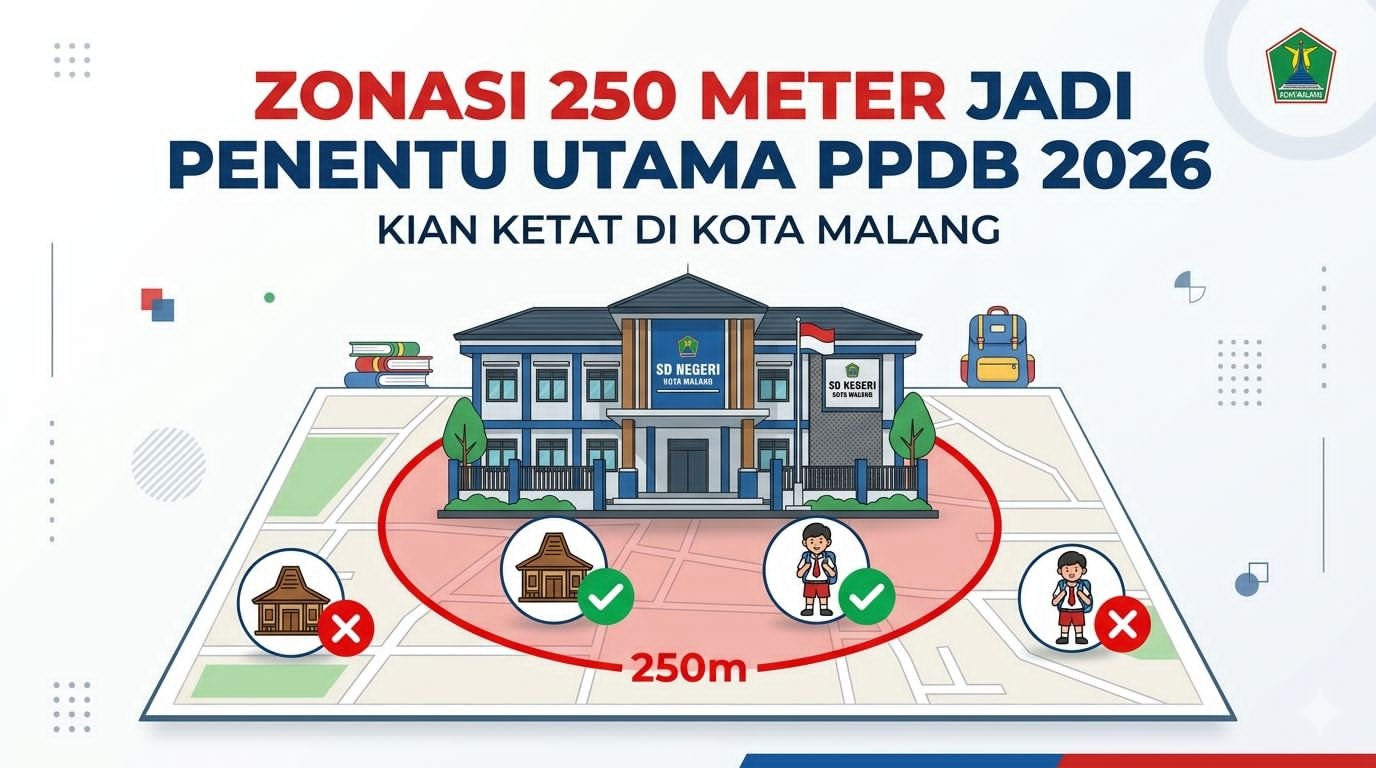 PPDB Kota Malang 2026 Kian Ketat, Zonasi 250 Meter Jadi Penentu Utama Lolos Sekolah