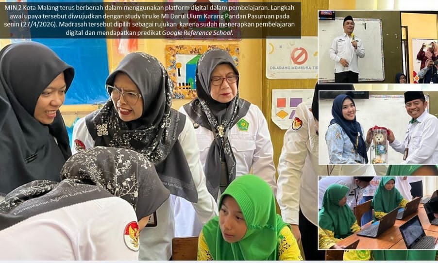 MIN 2 Kota Malang Studi Tiru ke Pasuruan, Siapkan Penguatan Pembelajaran Digital dan Pengawasan AI