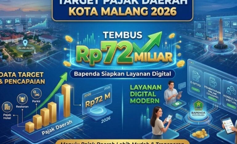 Target Pajak Daerah Kota Malang 2026 Tembus Rp72 Miliar Bapenda Siapkan Layanan Digital