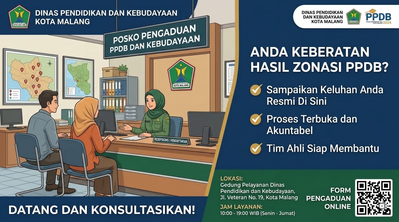 SPMB Kota Malang Dibuka, Disdikbud Siapkan Posko Pengaduan untuk Wali Murid yang Keberatan Hasil Zonasi