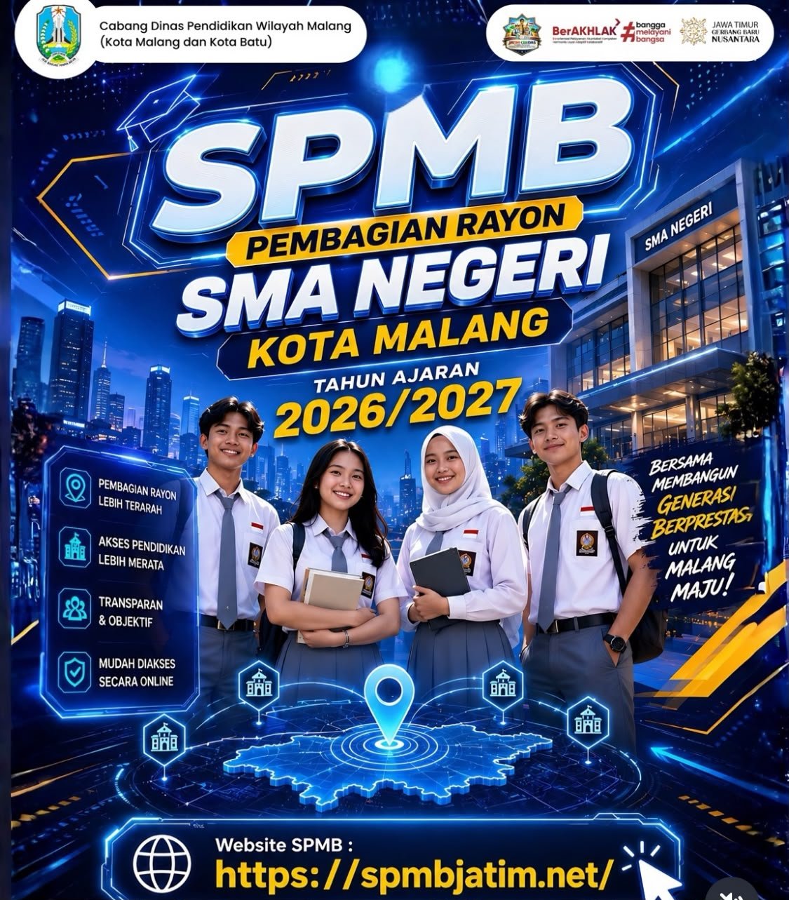 Rayonisasi SMA Negeri Kota Malang Resmi Dibagi Tiga Wilayah, Berikut Daftar Sekolah dan Kelurahannya