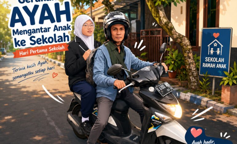 Berangkat Lebih Pagi Demi Anak, Potret Haru Gerakan Ayah Antar Sekolah di Malang