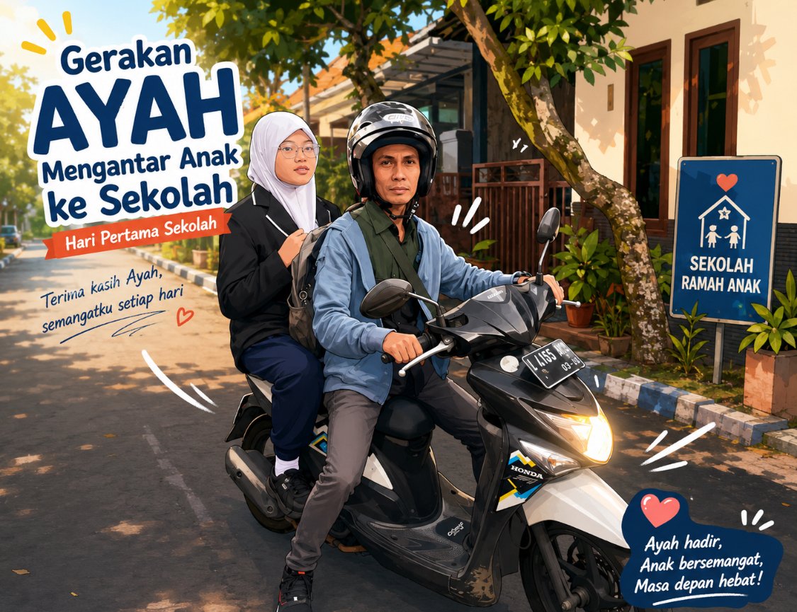 Berangkat Lebih Pagi Demi Anak, Potret Haru Gerakan Ayah Antar Sekolah di Malang