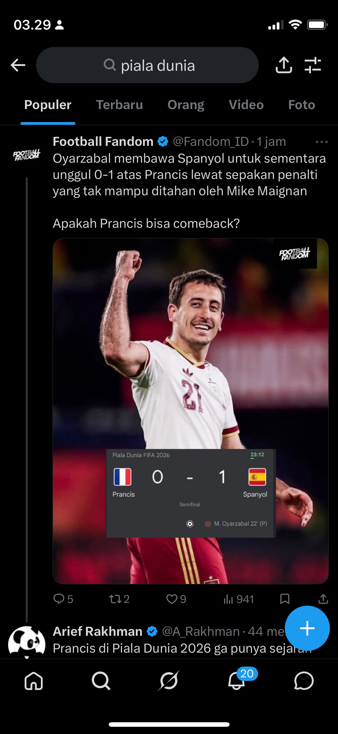 Penalti Oyarzabal Bikin Prancis Tertekan! Spanyol Unggul 1-0 di Babak Pertama Semifinal Piala Dunia 2026