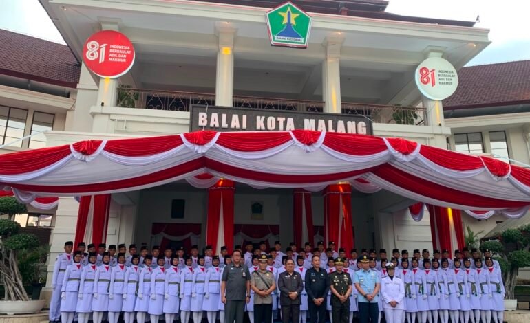 Jelang Pengibaran Merah Putih 17 Agustus, Paskibraka Kota Malang Diperkuat Mental dan Wawasan Kebangsaan