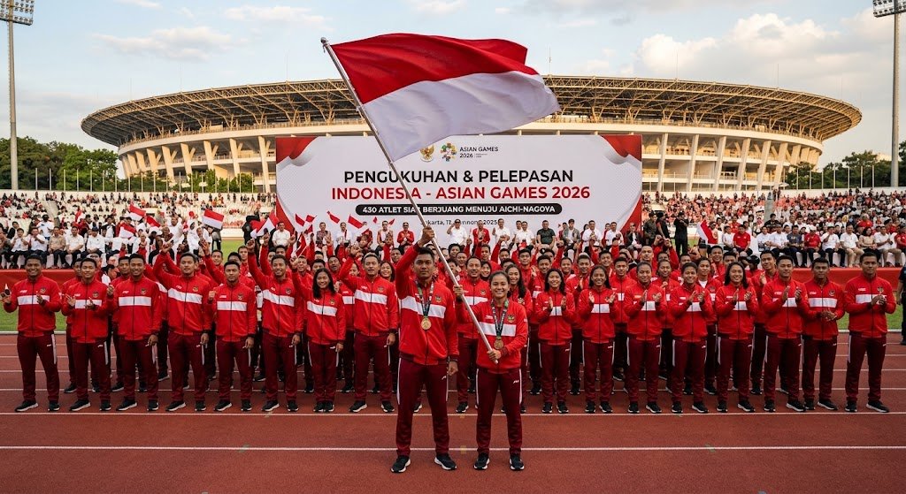 Pengukuhan Kontingen Indonesia: Ratusan Atlet Siap Berjuang Membawa Pulang Kejayaan dari Asian Games 2026